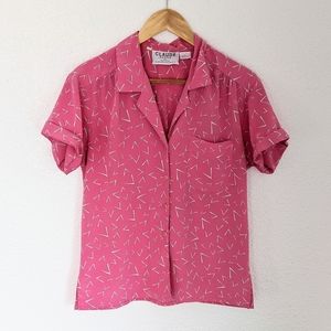 Vintage button-down 90s print